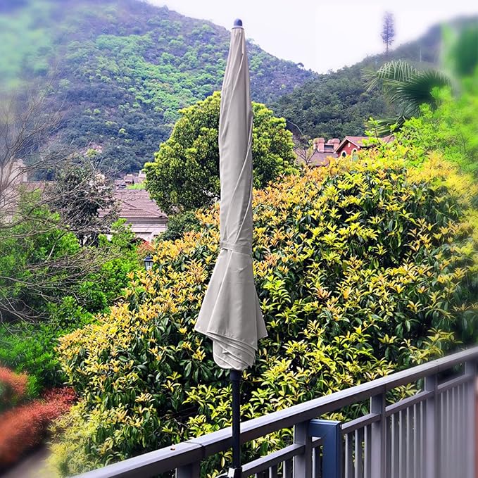AMMSUN Patio Umbrella, 6.5 ft Outdoor Table Umbrella with Tilt Steel Pole, UPF50+ Protection, Great for Outdoor Garden Backyard, Beige