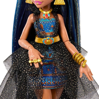 Monster High Monster Ball Doll, Cleo De Nile in Party Dress with Themed Accessories Including Scepter & Cupcakes