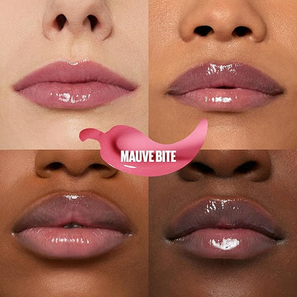 MAYBELLINE Lifter Gloss Lifter Plump, Plumping Lip Gloss with Chili Pepper and 5% Maxi-Lip, Mauve Bite, Sheer Mauve, 1 Count