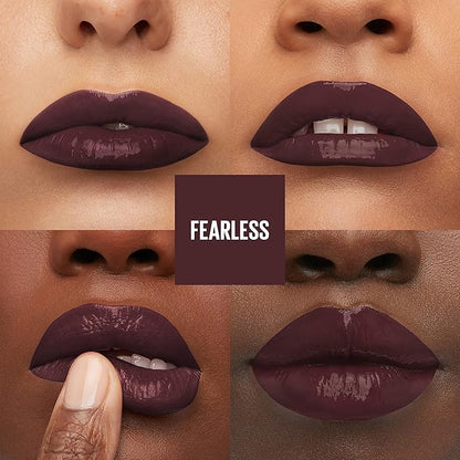 Maybelline Super Stay Vinyl Ink Longwear No-Budge Liquid Lipcolor Makeup, Highly Pigmented Color and Instant Shine, Fearless, Brown Lipstick, 0.14 fl oz, 1 Count