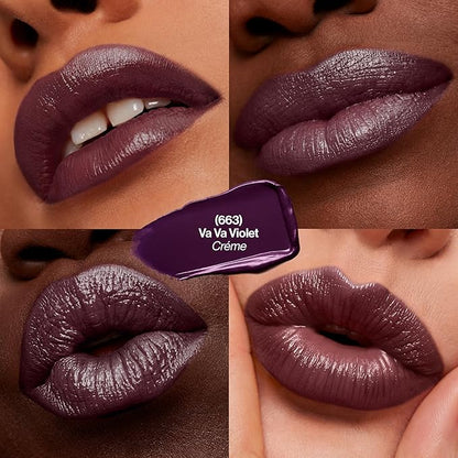 Revlon Super Lustrous Lipstick, Creamy Formula For Soft, Fuller-Looking Lips, Moisturized Feel, 663 Va Va Violet, 0.15 oz
