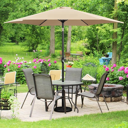 Yaheetech 10FT Patio Umbrella, Outdoor Table Umbrella with Push Button Tilt and Crank, Yard Sun Shade w/Sturdy Ribs, UV Protection Waterproof for Garden, Deck, Backyard, Pool
