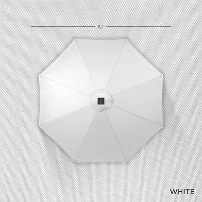 Best Choice Products 10ft Solar Polyester LED Lighted Patio Umbrella w/Tilt Adjustment and UV-Resistant Fabric - White