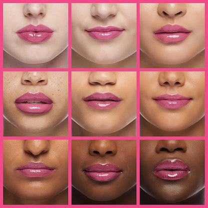 Hydrating Lip Glow Oil, Plumping Lip Oil Gloss, Transparent Lip Balm, Natural Lip Plumper Gloss Make Lips Fuller and Moisturizing (Cherry)