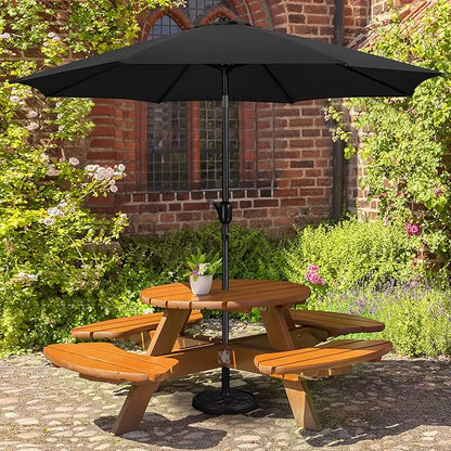 Yaheetech Patio Umbrella, 10FT Outdoor Table Umbrella Market Umbrella with Push Button Tilt and Crank, Heavy-Duty Yard Umbrella with 8 Sturdy Ribs for Garden, Deck, Backyard, Pool