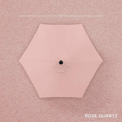 Best Choice Products 7.5ft Heavy-Duty Round Outdoor Market Table Patio Umbrella w/Steel Pole, Push Button Tilt, Easy Crank Lift - Rose Quartz