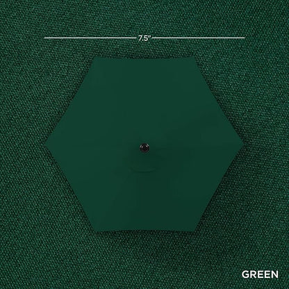 Best Choice Products 7.5ft Outdoor Solar Market Table Patio Umbrella for Deck, Pool w/Tilt, Crank, LED Lights - Green