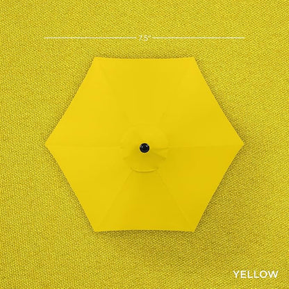 Best Choice Products 7.5ft Heavy-Duty Round Outdoor Market Table Patio Umbrella w/Steel Pole, Push Button Tilt, Easy Crank Lift - Yellow