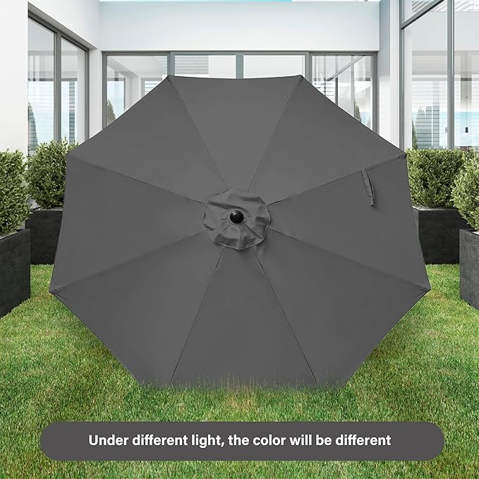 Simple Deluxe 9' Patio Umbrella Outdoor Table Market Yard Umbrella with Push Button Tilt/Crank