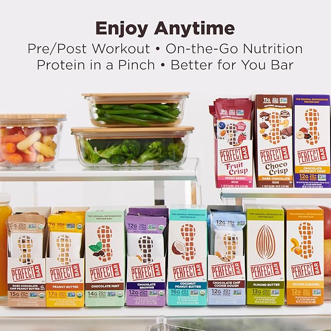 Perfect Bar, Chocolate Mint Protein Bar, High Protein, Organic, Gluten Free, Soy Free, Non GMO, No Sugar Alcohols, 2.3 Ounce Bar, 24 Count