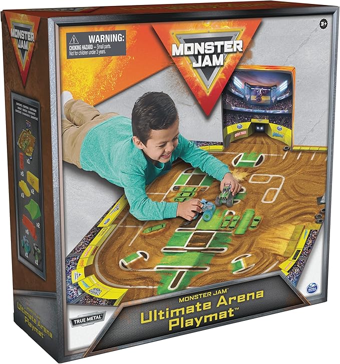 Monster Jam, Ultimate Arena Playmat & Storage with 2 Exclusive Monster Trucks, 1:64 Scale, 20 Accessories, Kids Toys for Boys and Girls Ages 4 and Up