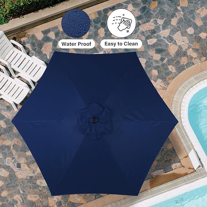 Simple Deluxe 9' Patio Umbrella Outdoor Table Market Yard Umbrella with Push Button Tilt/Crank