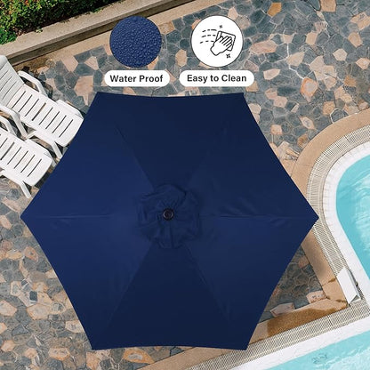Simple Deluxe 9' Patio Umbrella Outdoor Table Market Yard Umbrella with Push Button Tilt/Crank