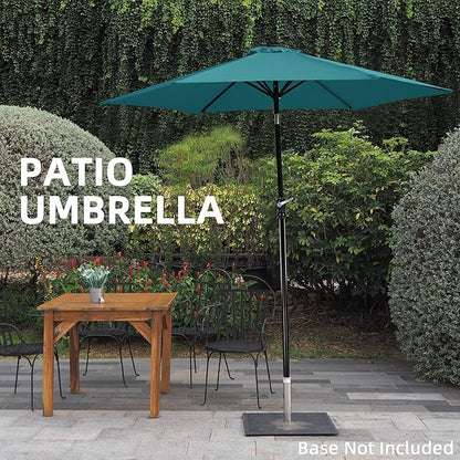 9FT Outdoor Patio Umbrella with Push Button Tilt and Crank, Beach Umbrella for Sun Shades, Market Umbrella with 6 Sturdy Metal Ribs, UV Resistant Waterproof for Garden, Backyard, Deck, Pool