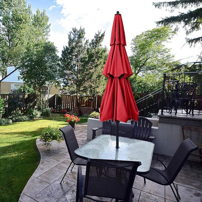 ABCCANOPY Patio Umbrellas 3 Tiers 9FT (Red)