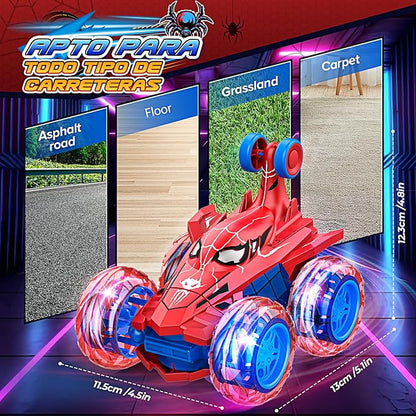 Remote Control Car, RC Car Toys for Boys Ages 3-10, Fast Stunt Monster Truck with 360° Rotating & 4WD Wheel Lights, 2.4Ghz RC Hobby Crawler, Cool Toys Birthday Gifts for 4 5 6 7 8 9 10 Year Olds Kids