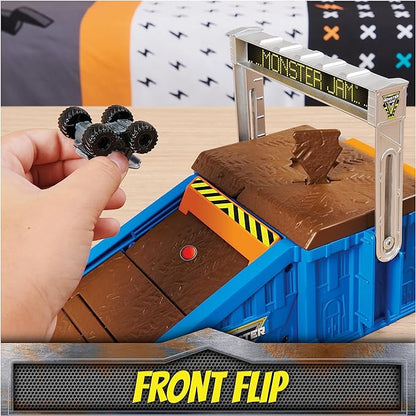 Monster Jam Mini Freestyle Flip Arena Playset and Storage with 2 Mini Monster Jam Trucks, Kids Toys for Boys and Girls Ages 3 and up