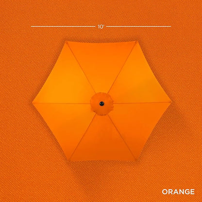 Best Choice Products 10ft Outdoor Steel Polyester Market Patio Umbrella w/Crank, Easy Push Button, Tilt, Table Compatible - Orange