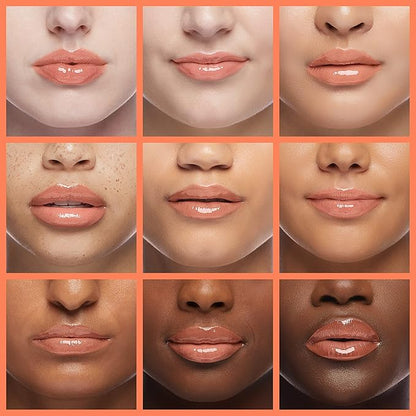 Hydrating Lip Glow Oil, Moisturizing Oil Gloss Transparent Toot Tinted Non-Sticky Nourishing Long Lasting Repairing Lightening Lines and Dry Lips Care Products (CORAL) 0.2 OZ