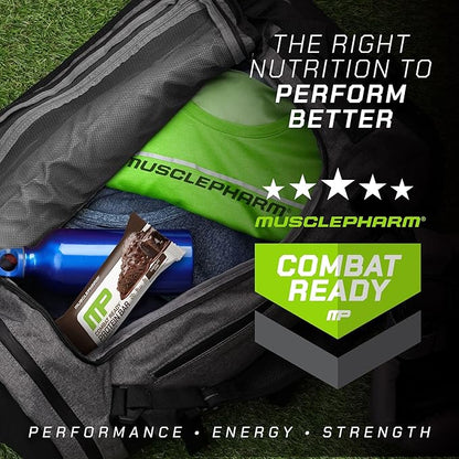 MusclePharm Combat Sport Bar, Chocolate Cake Flavor High Protein Bars, Combat Cravings, Fuel Performance & Meet Energy Demands, 20g Protein from Whey Protein, 5g Fiber, Gluten Free, 12 Bars