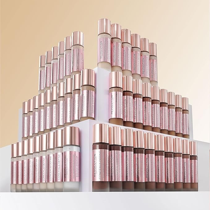 Makeup Revolution Conceal and Define Foundation, Full Coverage Fl Oz