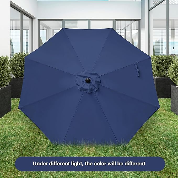 Simple Deluxe 9' Patio Umbrella Outdoor Table Market Yard Umbrella with Push Button Tilt/Crank