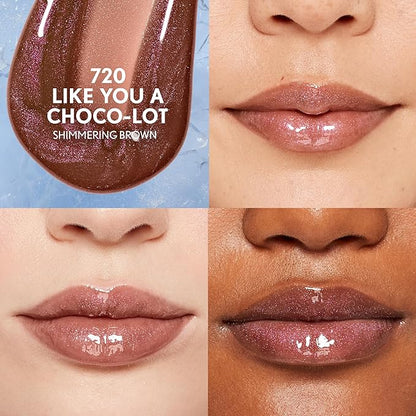 Covergirl Clean Fresh Yummy Plumper Lip Gloss, 720 Like You A Choco-Lot, Shiny, Vegan Formula, Easy to Apply, Minty Flavor, 0.33oz