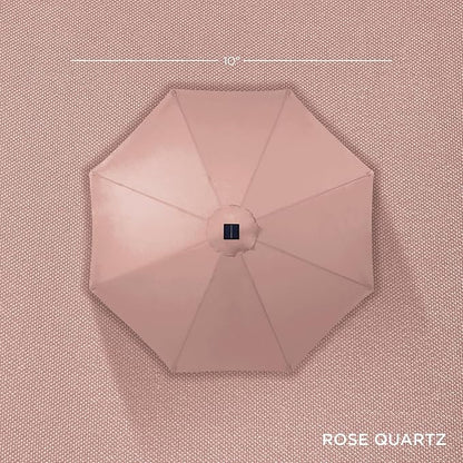 Best Choice Products 10ft Solar Polyester LED Lighted Patio Umbrella w/Tilt Adjustment and UV-Resistant Fabric - Rose Quartz