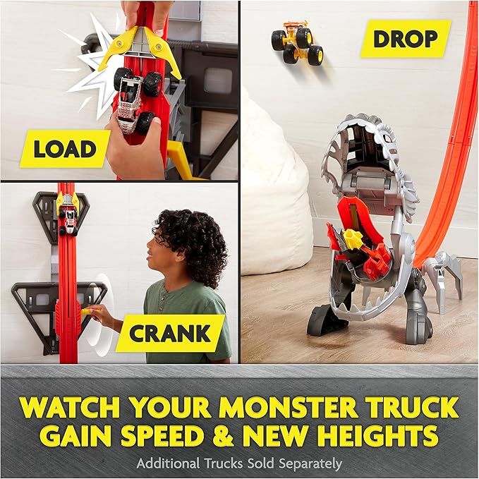 Monster Jam ThunderROARus Drop Playset with Exclusive Monster Truck, Over 6 Feet Tall, Lights & Sounds, Kids Dinosaur Toys for Boys and Girls Ages 4 and Up
