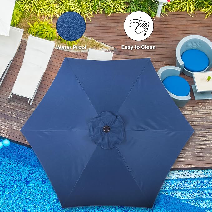Simple Deluxe 9' Patio Umbrella Outdoor Table Market Yard Umbrella with Push Button Tilt/Crank
