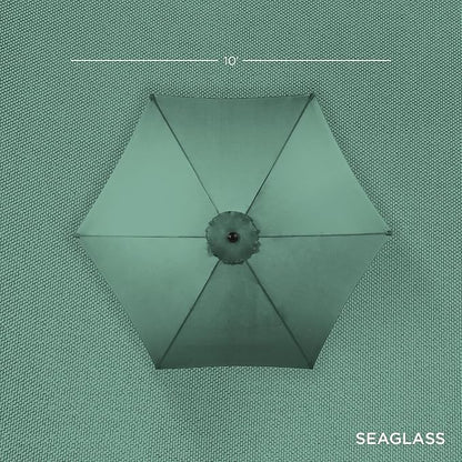 Best Choice Products 10ft Outdoor Steel Polyester Market Patio Umbrella w/Crank, Easy Push Button, Tilt, Table Compatible - Seaglass