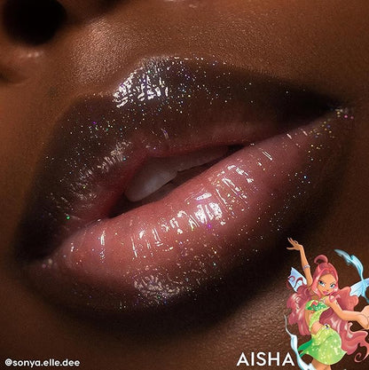 Colourpop Winx Club Ultra Glossy Lip Gloss - Hydrating, Sheer Blue Lip Gloss for Juicy, Fuller-Looking Lips - Formulated with Jojoba Oil to Moisturize & Nourish - Aisha (0.11 oz)
