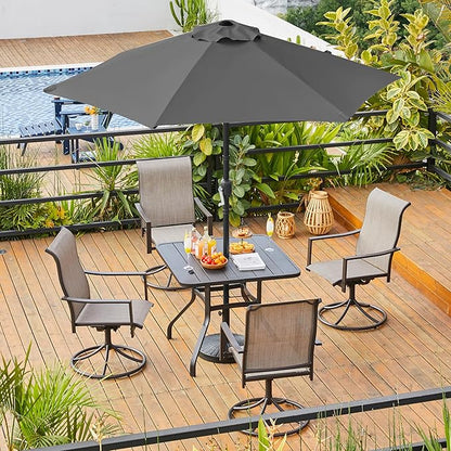Yaheetech Patio Umbrella, 7.5FT Outdoor Table Market Umbrella with Push Button Tilt and Crank & Sturdy Ribs UV Protection for Garden, Deck, Backyard, Pool, Gray