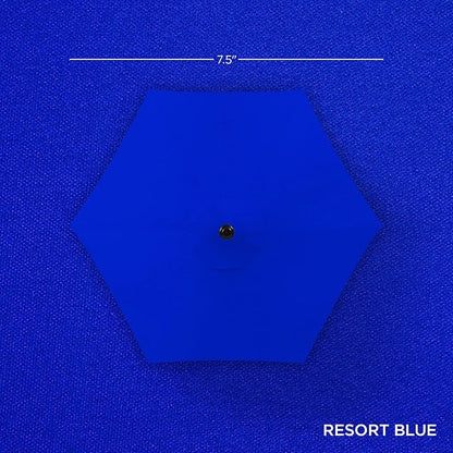 Best Choice Products 7.5ft Outdoor Solar Market Table Patio Umbrella for Deck, Pool w/Tilt, Crank, LED Lights - Resort Blue