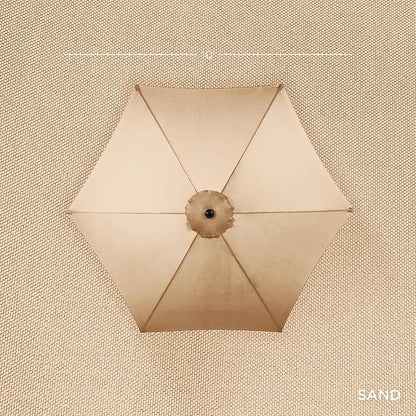 Best Choice Products 10ft Outdoor Steel Polyester Market Patio Umbrella w/Crank, Easy Push Button, Tilt, Table Compatible - Sand