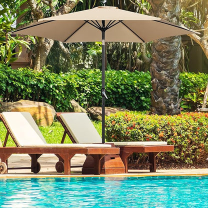 Yaheetech 10FT Patio Umbrella, Outdoor Table Umbrella with Push Button Tilt and Crank, Yard Sun Shade w/Sturdy Ribs, UV Protection Waterproof for Garden, Deck, Backyard, Pool
