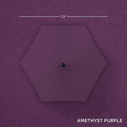 Best Choice Products 7.5ft Heavy-Duty Round Outdoor Market Table Patio Umbrella w/Steel Pole, Push Button Tilt, Easy Crank Lift - Amethyst Purple