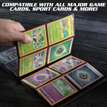 Monster 4 Pocket Trading Card Binder - Matte Sunflower Orange Album, Anti-Theft TCG Protection w Side Loading Padded Pockets, Double Sided, Holds 160 Cards, For Sports, Gaming, Kpop, Gift