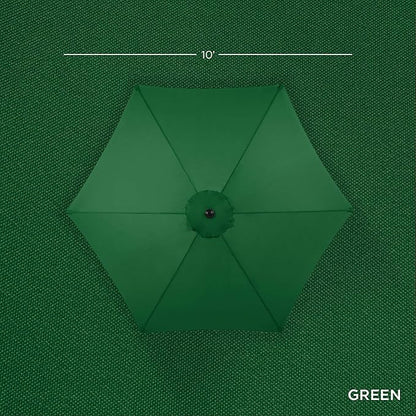 Best Choice Products 10ft Outdoor Steel Polyester Market Patio Umbrella w/Crank, Easy Push Button, Tilt, Table Compatible - Green
