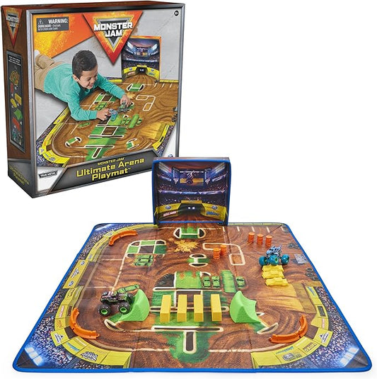 Monster Jam, Ultimate Arena Playmat & Storage with 2 Exclusive Monster Trucks, 1:64 Scale, 20 Accessories, Kids Toys for Boys and Girls Ages 4 and Up