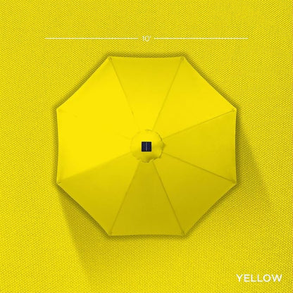 Best Choice Products 10ft Solar Polyester LED Lighted Patio Umbrella w/Tilt Adjustment and UV-Resistant Fabric - Yellow