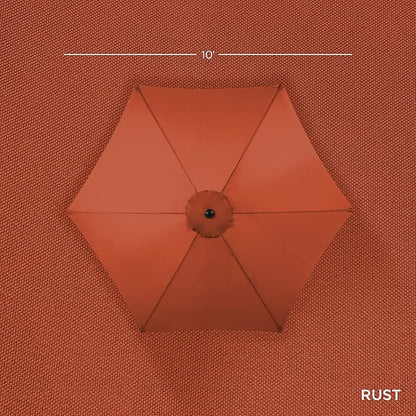 Best Choice Products 10ft Outdoor Steel Polyester Market Patio Umbrella w/Crank, Easy Push Button, Tilt, Table Compatible - Rust