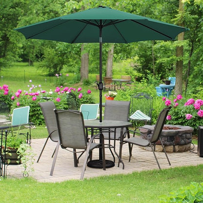 Yaheetech 10FT Patio Umbrella Outdoor Umbrella Patio Yard Market Table Umbrella with Push Button Tilt & Crank for Garden/Beach/Lawn/Deck/Backyard/Pool, 8 Ribs, Dark Green