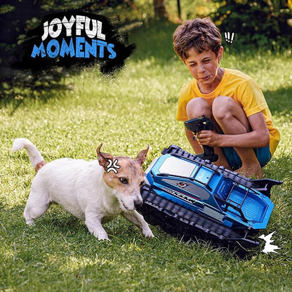 Ruko 1604 Amphibious Remote Control Car, Waterproof Shark Monster Truck, 360° Rotating Tank, Full Throttle, All Terrain Vehicle Toys for Age 3 4 5 6 7 8 Year Old Boys Girls Birthday Gifts, Blue