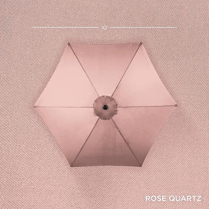 Best Choice Products 10ft Outdoor Steel Polyester Market Patio Umbrella w/Crank, Easy Push Button, Tilt, Table Compatible - Rose Quartz