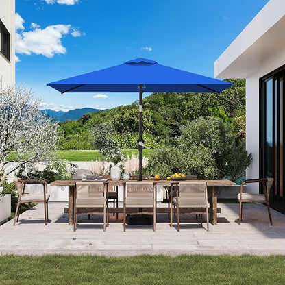 6.5' x 10' Rectangular Patio Umbrellas for Outdoor, Outdoor Table Umbrella, Large Outdoor Patio Umbrellas with 6 Sturdy Ribs for Market, Garden, Pool (Royal Blue)