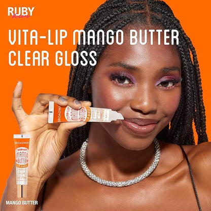 Ruby Kisses Broadway Vita-Lip Clear Lip Gloss (48 Pack), Ultra-Hydrating & Soothing Formula with Vitamins, High-Shine Non-Sticky Finish Lip Balm with Mint, Rosehip, Coconut, Mango, Argan, Honey, Shea