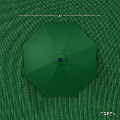 Best Choice Products 10ft Solar Polyester LED Lighted Patio Umbrella w/Tilt Adjustment and UV-Resistant Fabric - Green