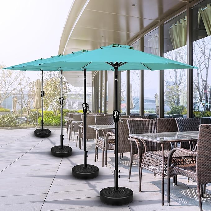 Simple Deluxe 9' Patio Umbrella Outdoor Table Market Yard Umbrella with Push Button Tilt/Crank