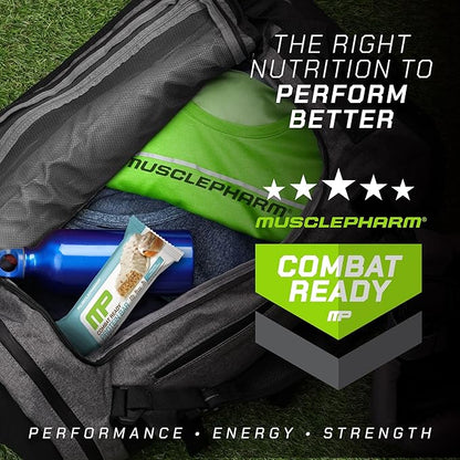 MusclePharm Combat Ready Protein Bar, Cinnamon Roll High Protein Bars, Combat Cravings, Fuel Performance & Meet Energy Demands, 20g Protein from Whey Protein, 3g Fiber, Gluten Free, 12 Bars